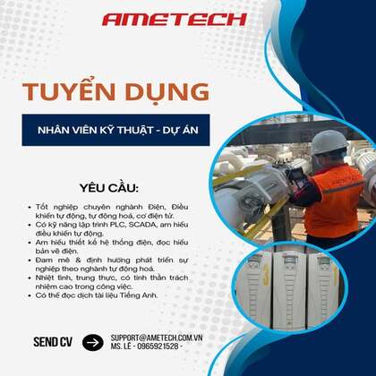 AMETECH TUYỂN DỤNG NHÂN VIÊN KỸ THUẬT TẠI HÀ NỘI THÁNG 6/2025